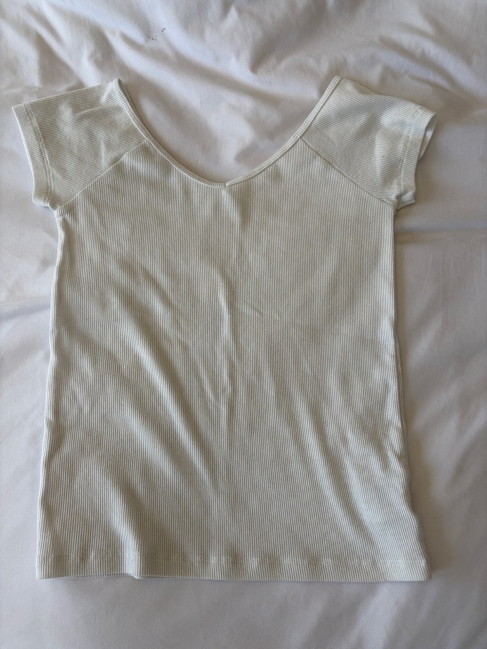 Women's Scoop Neck Ribbed Short Sleeve Top